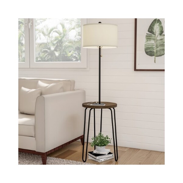 Hastings Home Hastings Home Hairpin Legs End Table Floor Lamp with USB Port 456528FCL - main